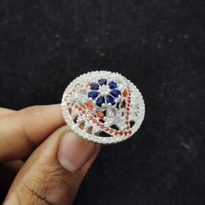 Silver cocktail ring for women